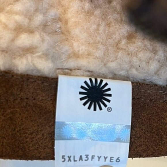 UGG Blayre III Brown Chipmunk Leather Sheepskin Buckle Zip Moto Boots - Picture 14 of 16